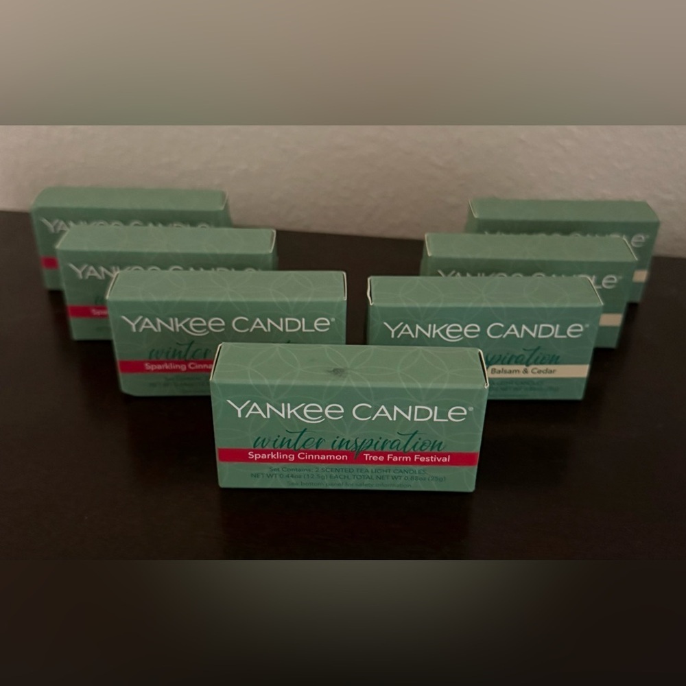 Yankee Candle Tea Light Set Winter Fall Bundle Balsam Cedar Cinnamon